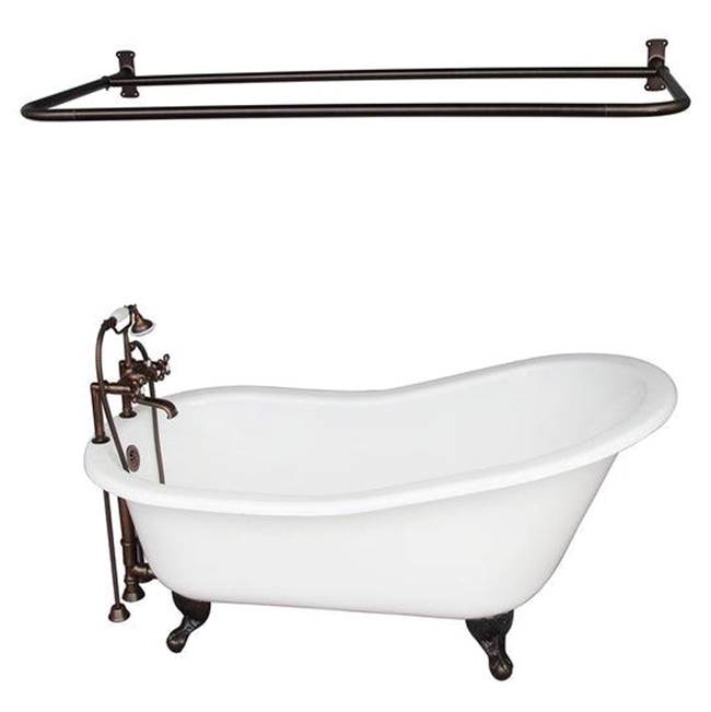 Barclay TKCTSH60-ORB6 Tub Kit 60 Cast Iron Slipper Shower Rod Filler Supplies Drain - Oil Rubbed Bronze