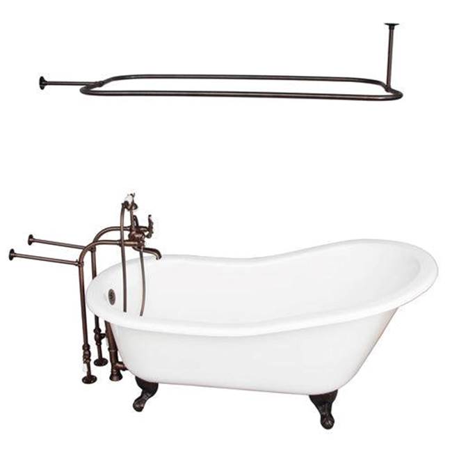Barclay TKCTSN60-ORB4 Tub Kit 60 Cast Iron Slipper Shower Rod Filler Supplies Drain - Oil Rubbed Bronze