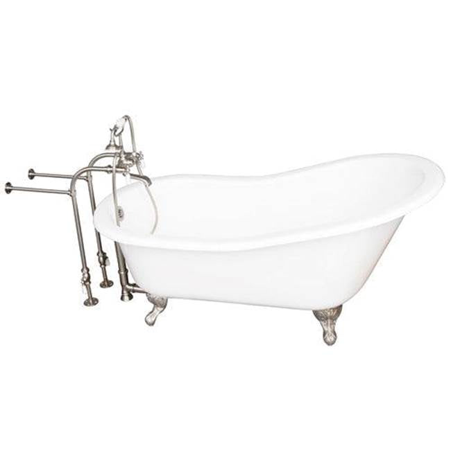 Barclay TKCTSN67-BN1 Tub Kit 67 Cast Iron Slipper Tub Filler Supplies Drain - Brushed Nickel
