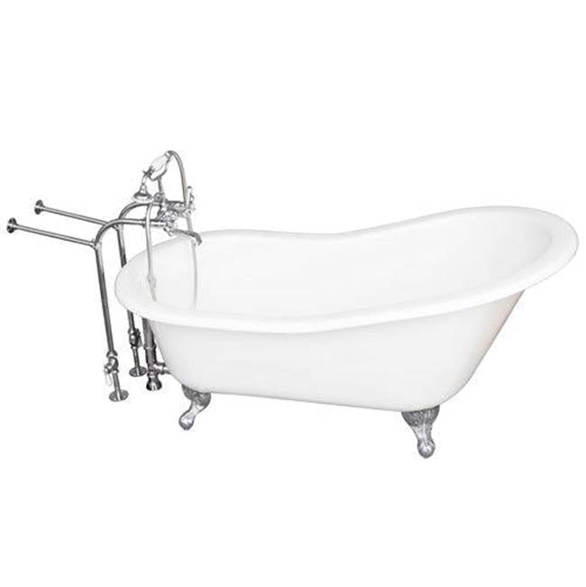 Barclay TKCTSN67-CP2 Tub Kit 67 Cast Iron Slipper Tub Filler Supplies Drain - Polished Chrome