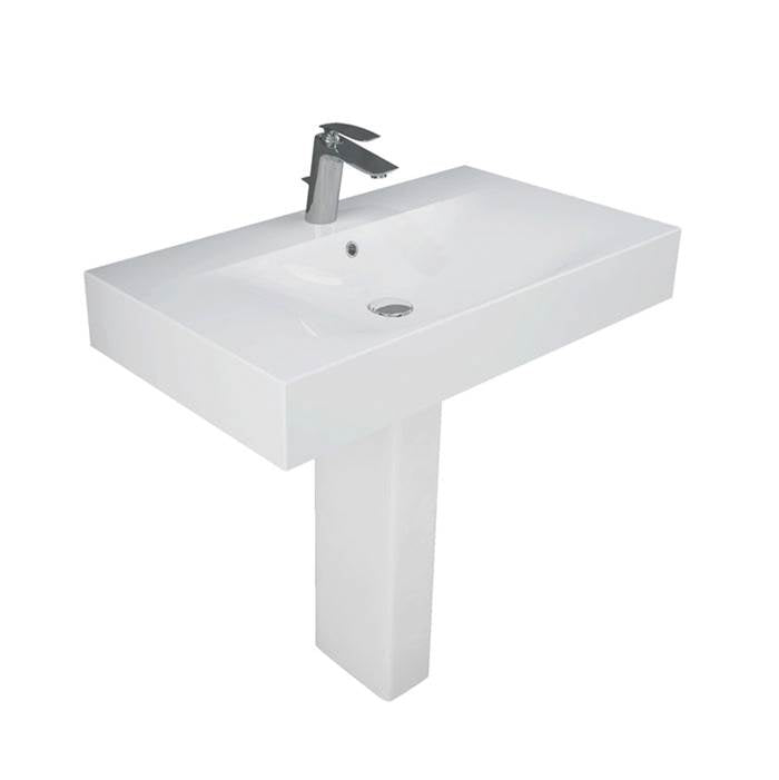 Barclay 3-604WH Des 610 Pedestal Lavatory 4 Centerset - White