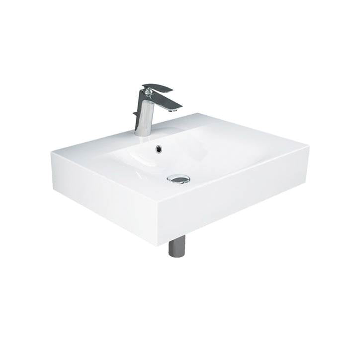 Barclay 4-1601WH Des 610 Wall - Hung Basin 1 - Hole - White