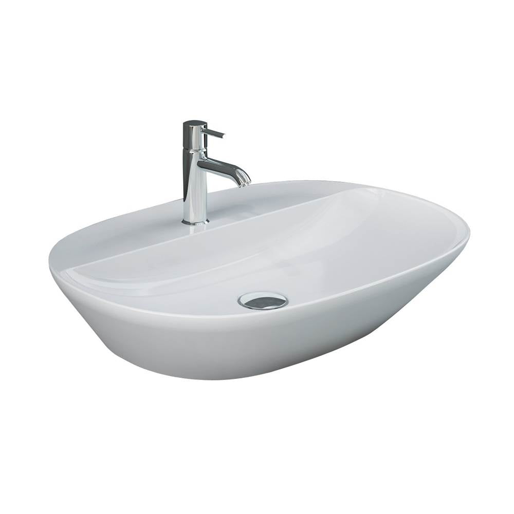 Barclay 5-531WH Variant 23 - 5/8 x16 - 1/2 Oval Counter Top Basin 1 - Tap Hole - White
