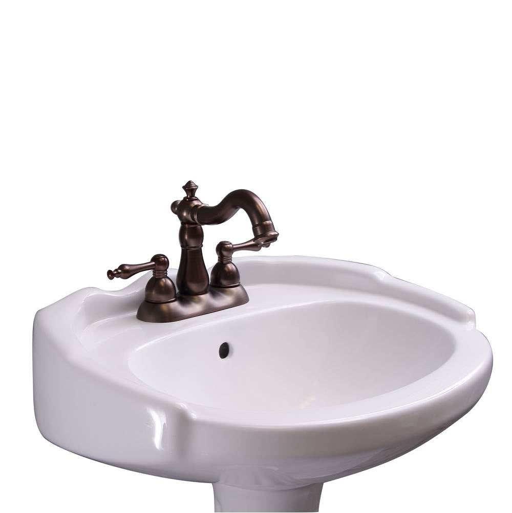 Barclay B/3-3044WH Silvi 20 Basin Only With 4 Center Set With Overflow - White