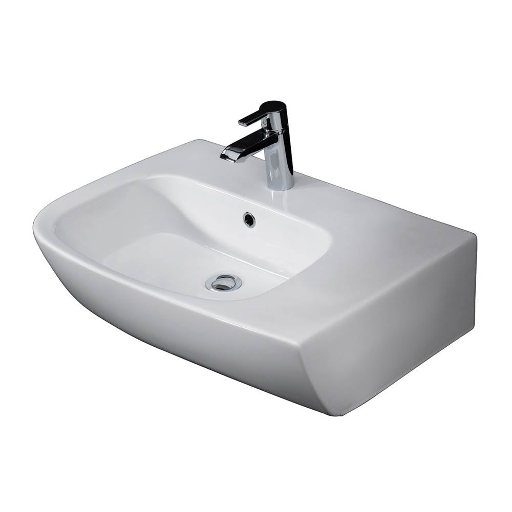 Barclay 4R-400WH Elena 25 Above Counter Basin Deck on Right 1 Hole - White