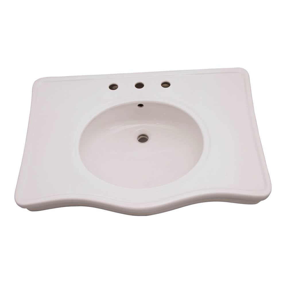 Barclay B/978WH Milano Deluxe Console Basin 8" Centerset - White