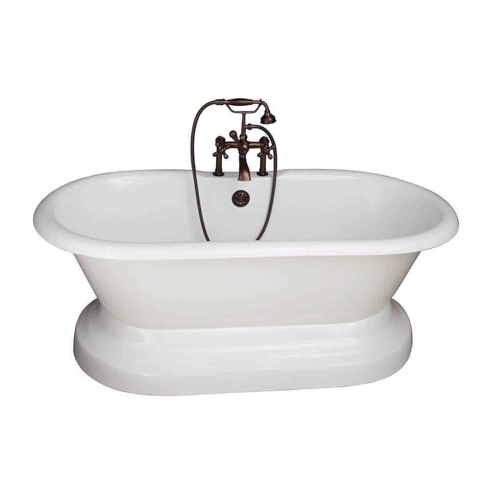 Barclay TKCTDRH61B-ORB5 Tub Kit 61 Cast Iron Double Roll Top Base Filler Supplies Drain - Oil Rubbed Bronze