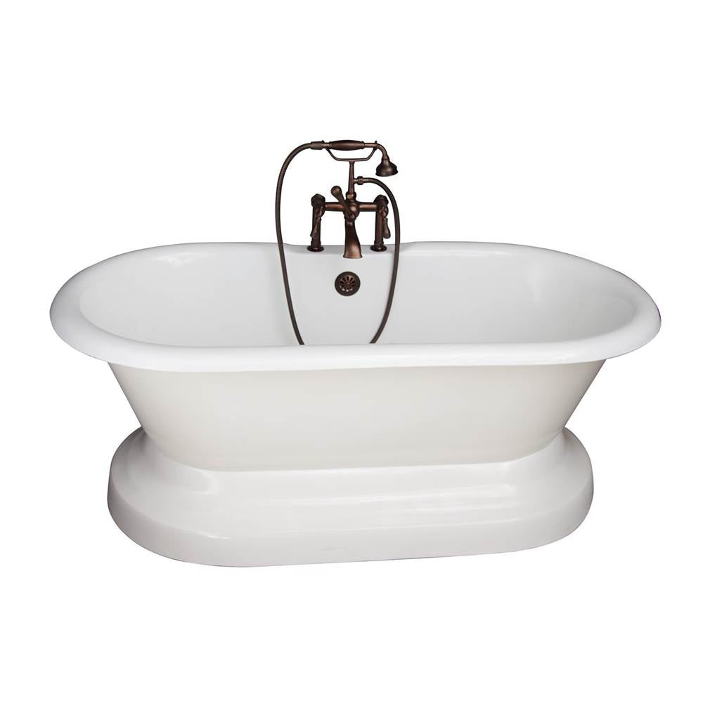 Barclay TKCTDRHB-ORB4 Tub Kit 67 Cast Iron Double Roll Top Base Filler Supplies Drain - Oil Rubbed Bronze
