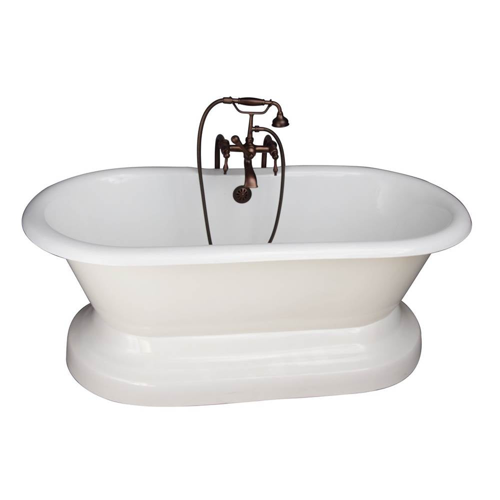 Barclay TKCTDRNB-ORB3 Tub Kit 67 Cast Iron Double Roll Top Base Filler Supplies Drain - Oil Rubbed Bronze