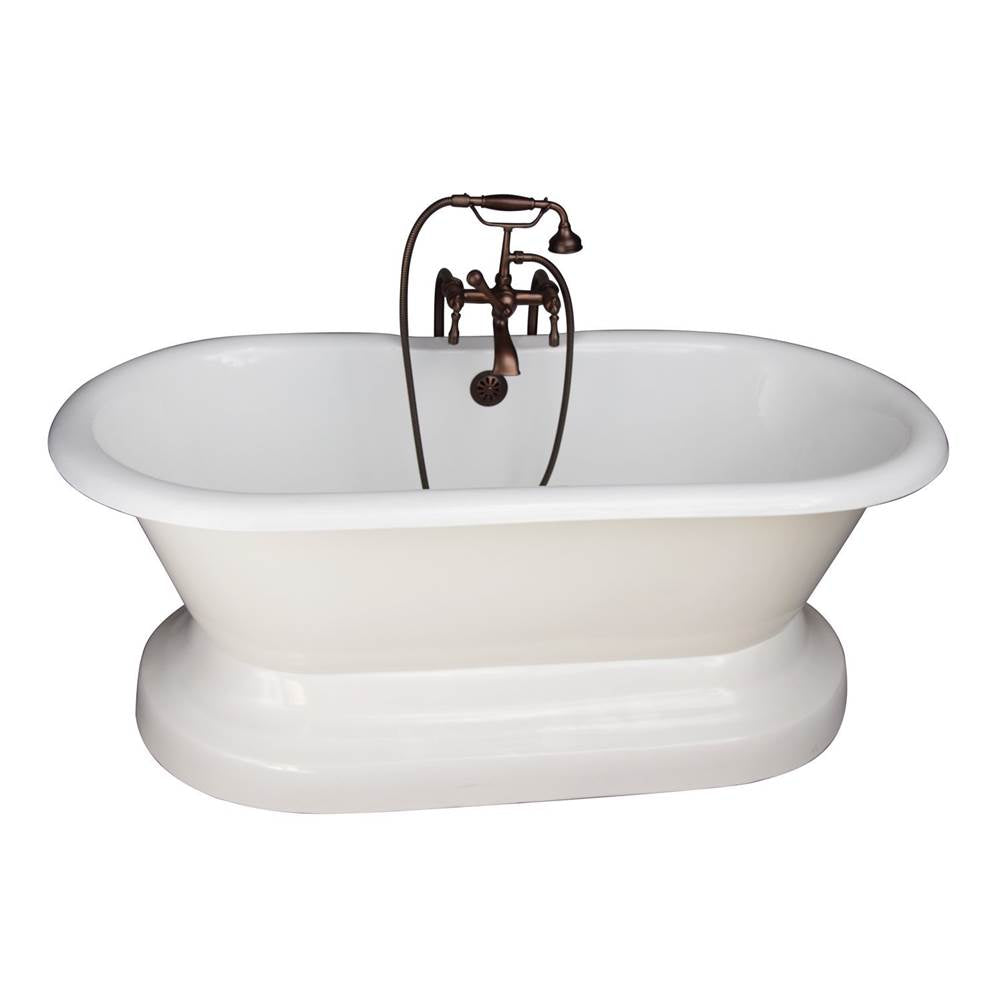 Barclay TKCTDRNB-ORB4 Tub Kit 67 Cast Iron Double Roll Top Base Filler Supplies Drain - Oil Rubbed Bronze