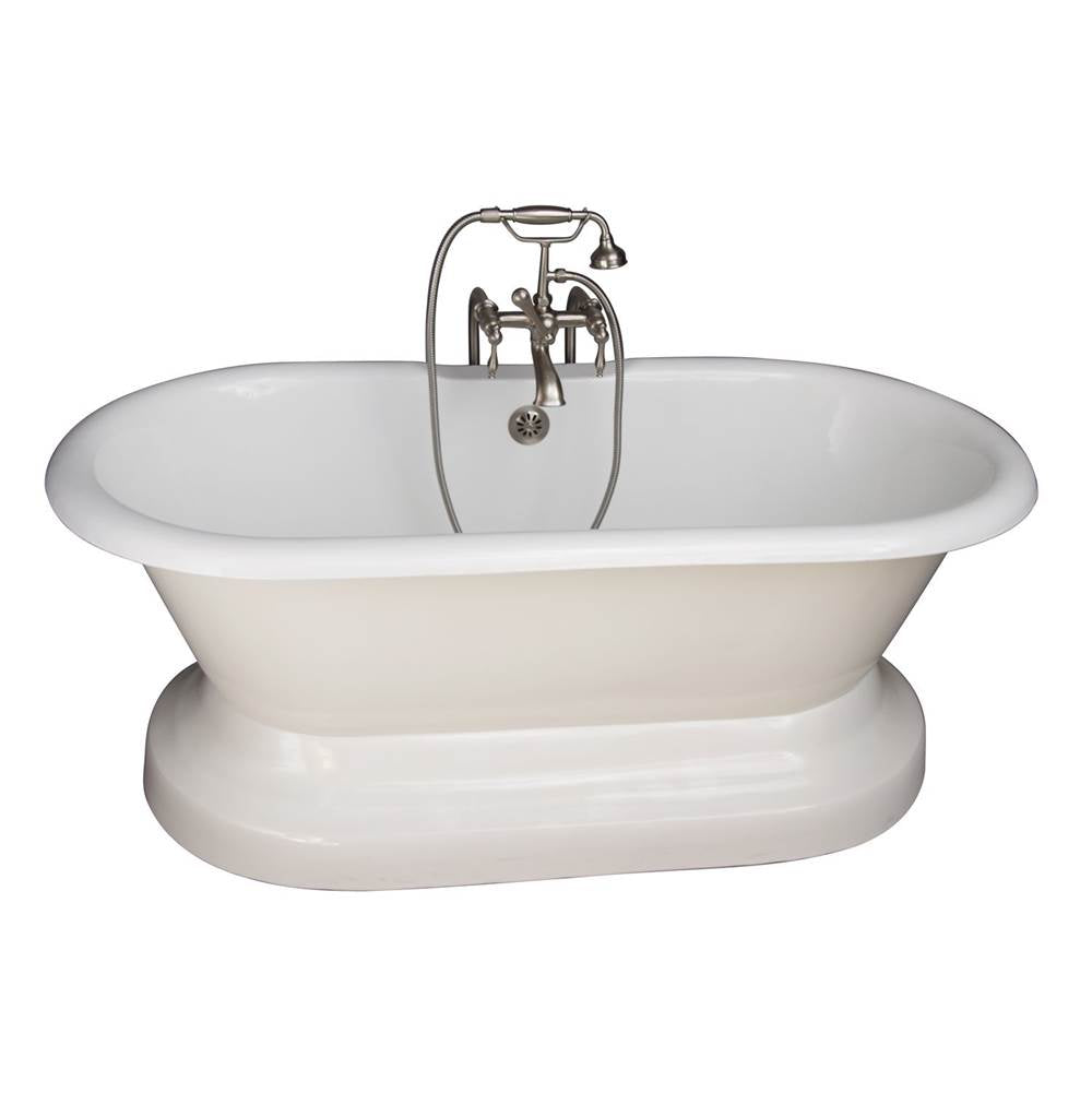 Barclay TKCTDRNB-SN3 Tub Kit 67 Cast Iron Double Roll Top Base Filler Supplies Drain - Satin Nickel
