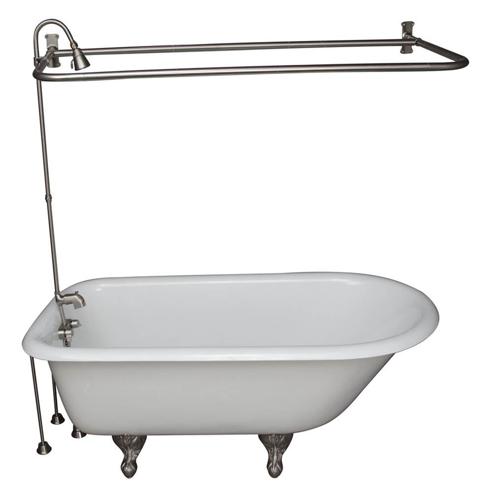 Barclay TKCTR60-SN6 Tub Kit 60 Cast Iron Roll Top Shower Unit Supplies Drain - Brushed Nickel