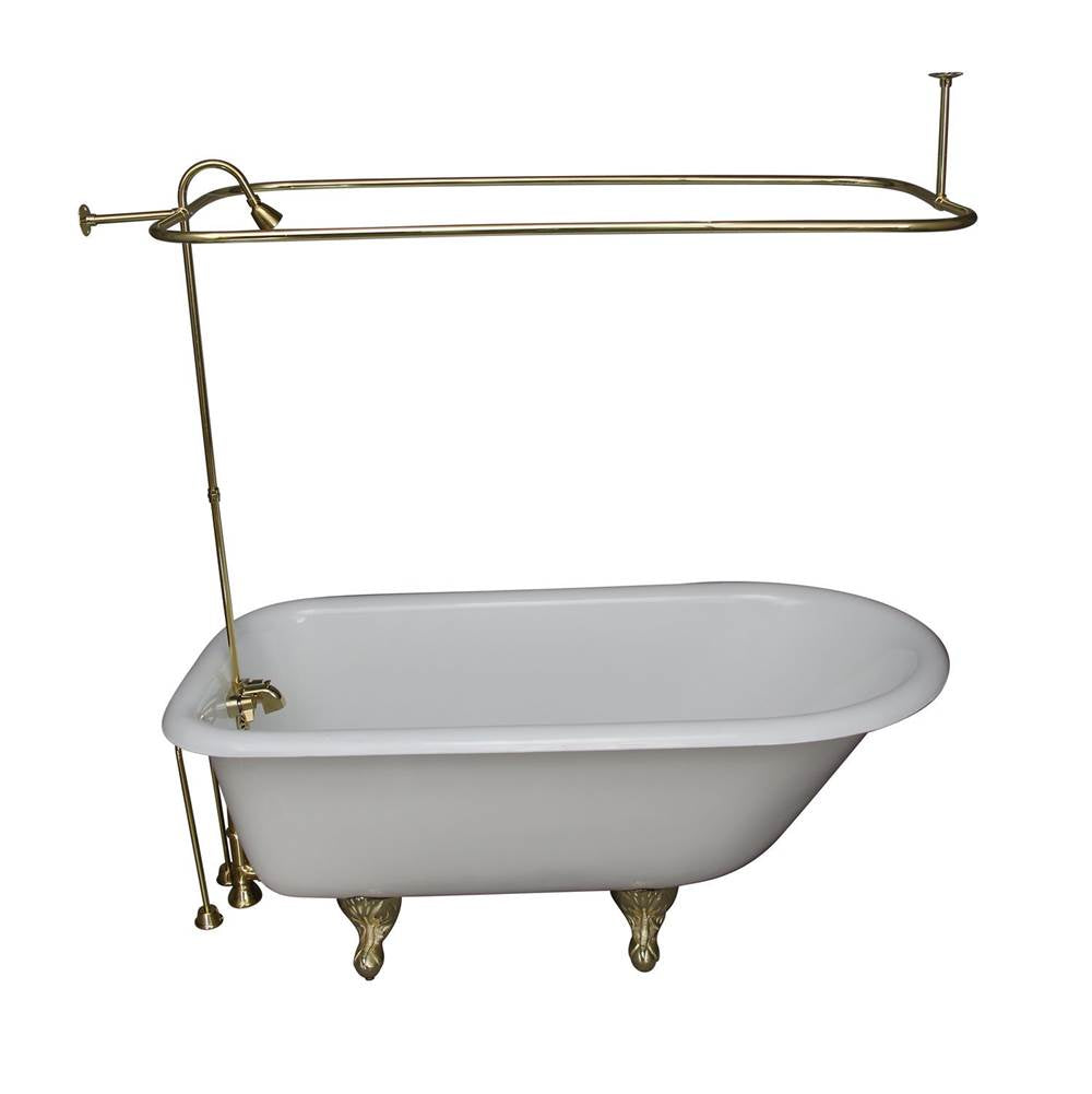 Barclay TKCTRH54-PB1 Tub Kit 55 Cast Iron Roll Top Shower Unit Supplies Drain - Polished Brass