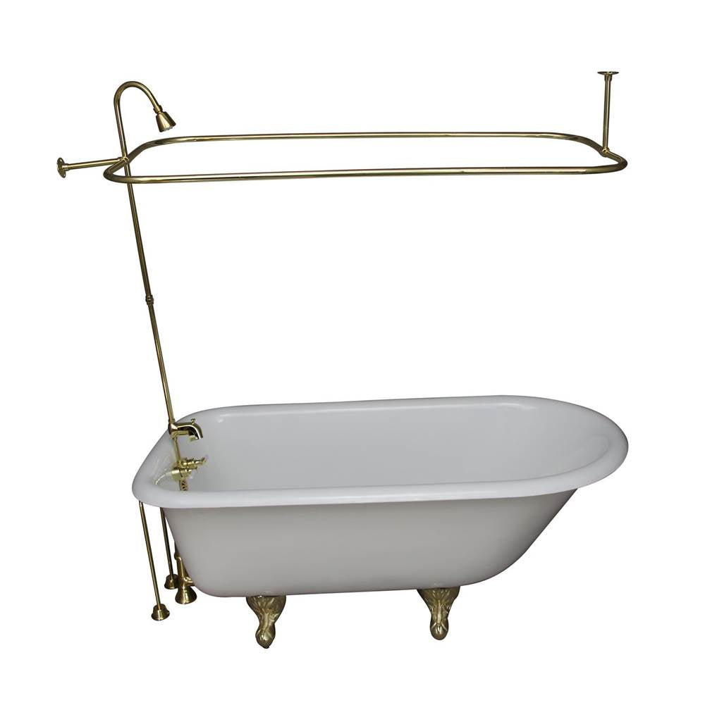 Barclay TKCTRH54-PB4 Tub Kit 55 Cast Iron Roll Top Shower Unit Supplies Drain - Polished Brass