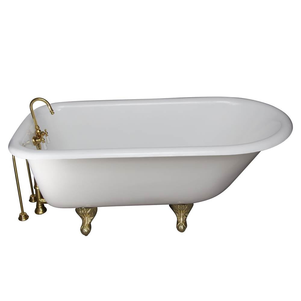 Barclay TKCTRH54-PB7 Tub Kit 55 Cast Iron Roll Top Tub Filler Supplies Drain - Polished Brass