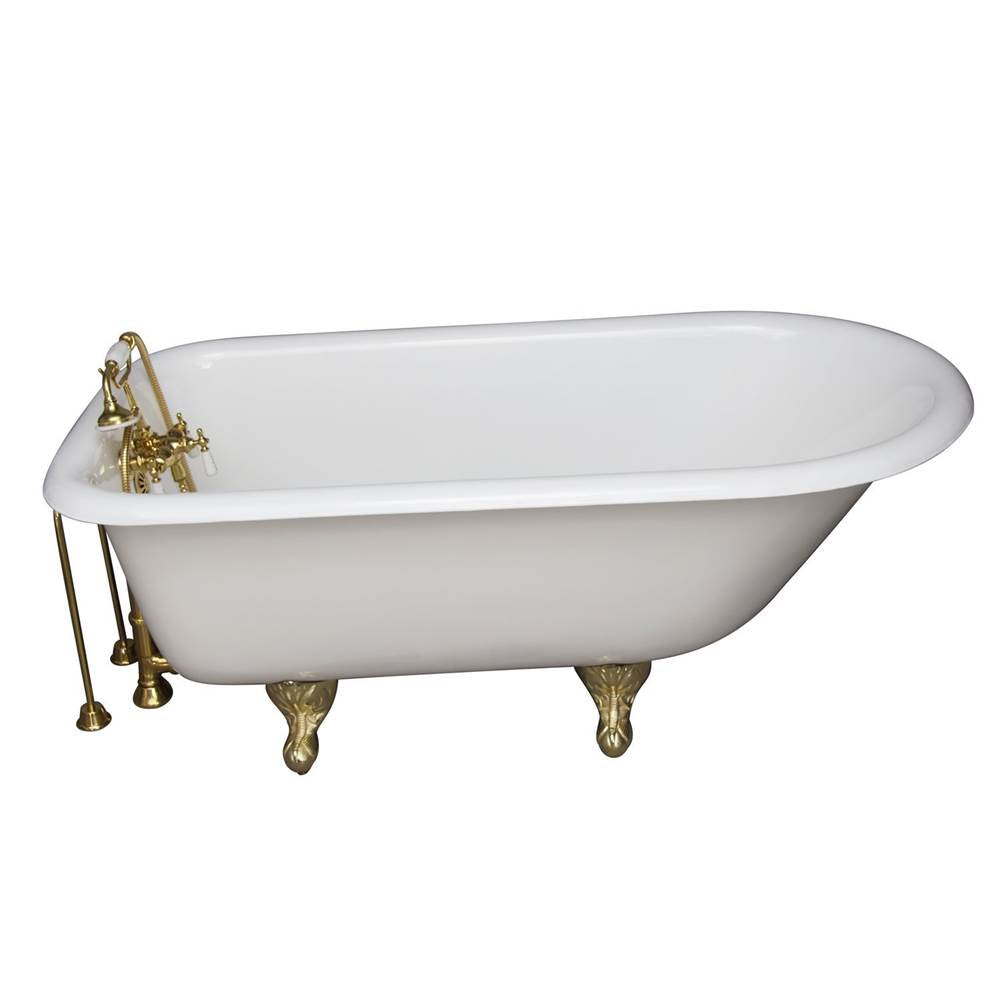 Barclay TKCTRH54-PB9 Tub Kit 55 Cast Iron Roll Top Tub Filler Supplies Drain - Polished Brass