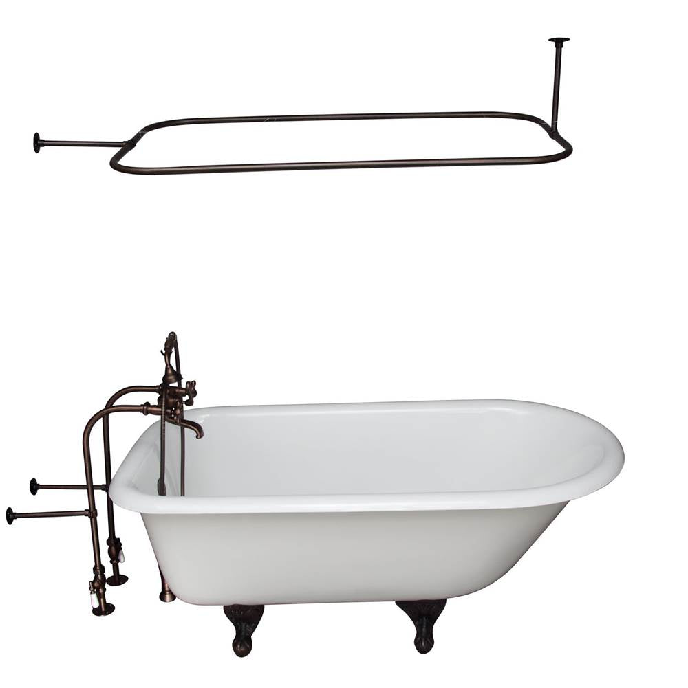 Barclay TKCTRN54-ORB12 Tub Kit 55 Cast Iron Roll Top Filler Shower Rod Supplies Drain - Oil Rubbed Bronze
