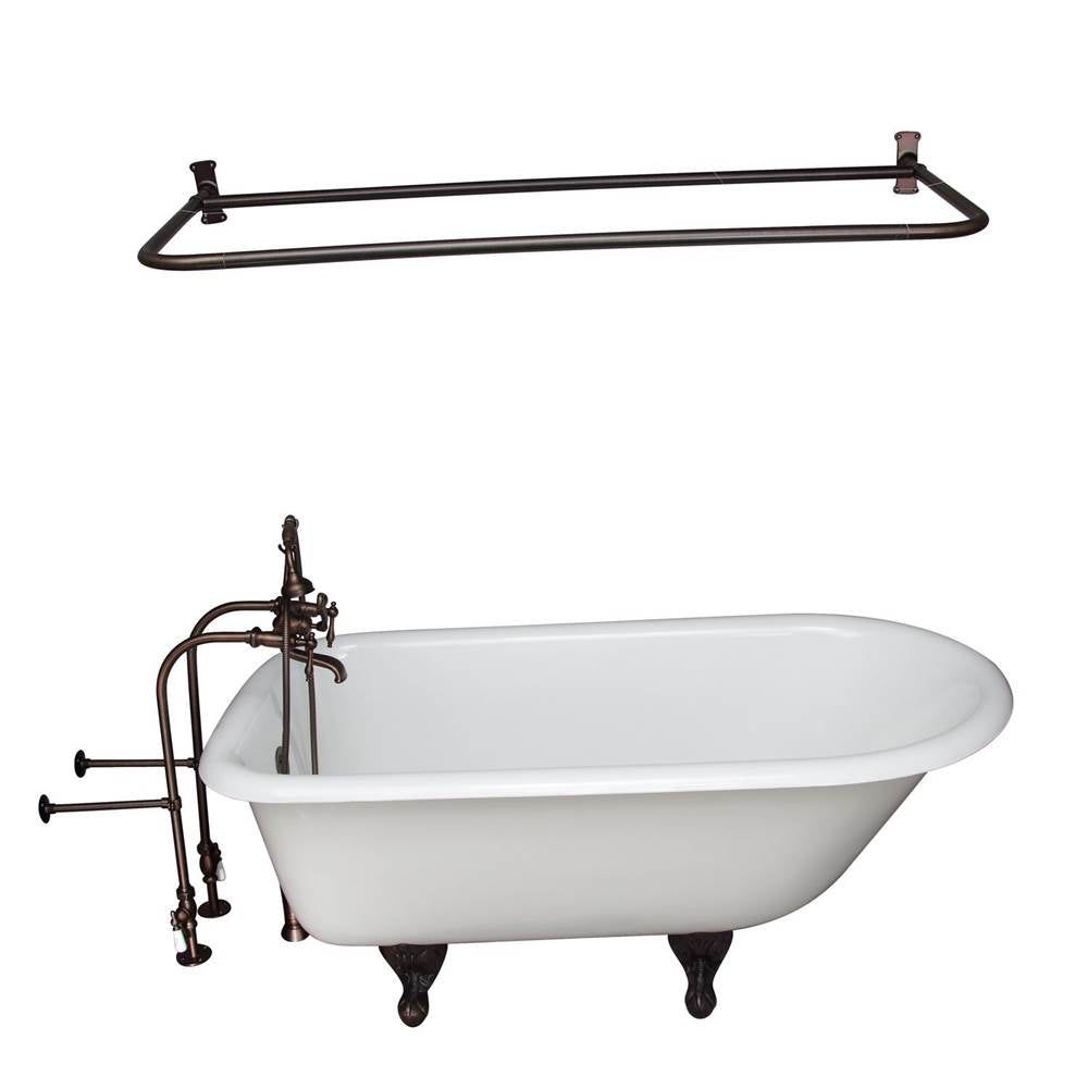 Barclay TKCTRN54-ORB13 Tub Kit 55 Cast Iron Roll Top Filler Shower Rod Supplies Drain - Oil Rubbed Bronze