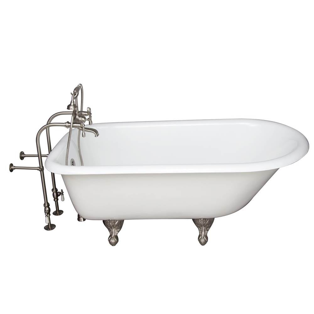 Barclay TKCTRN54-SN8 Tub Kit 55 Cast Iron Roll Top Filler Supplies Drain - Brushed Nickel
