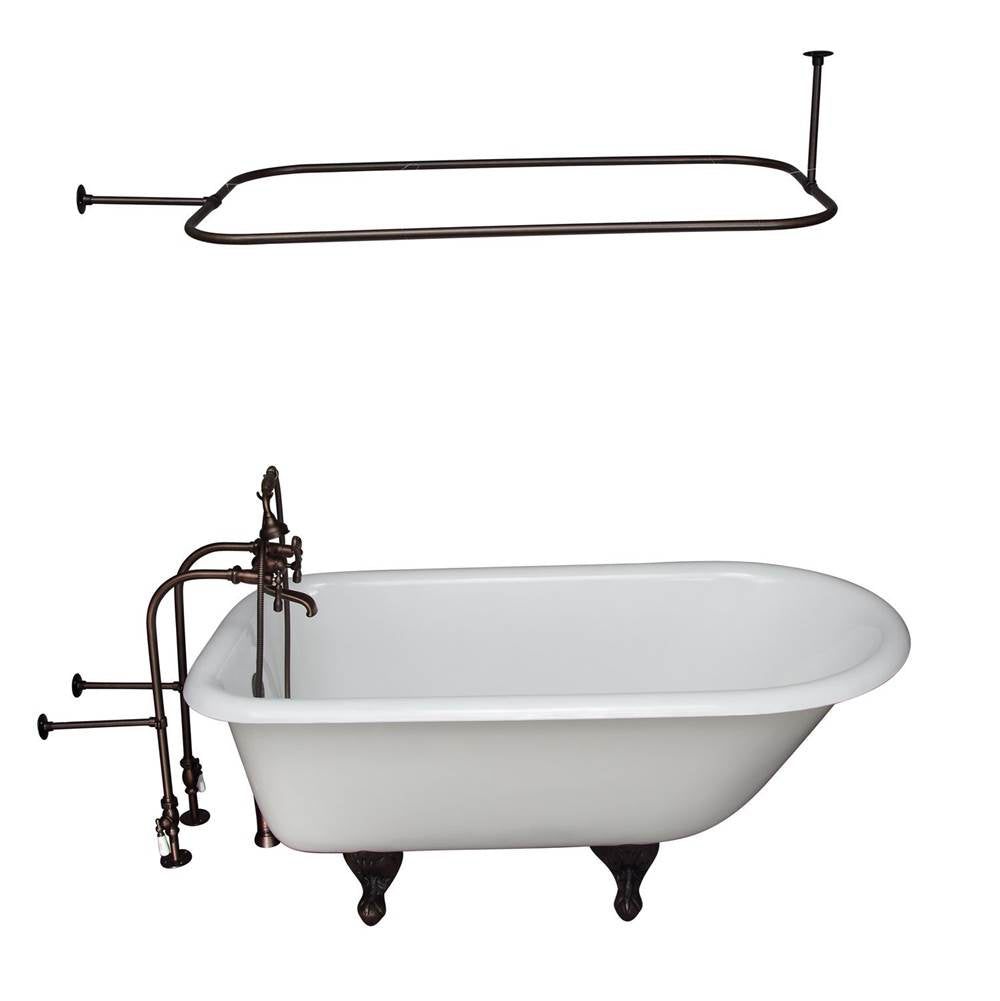 Barclay TKCTRN60-ORB11 Tub Kit 60 Cast Iron Roll Top Filler Shower Rod Supplies Drain - Oil Rubbed Bronze