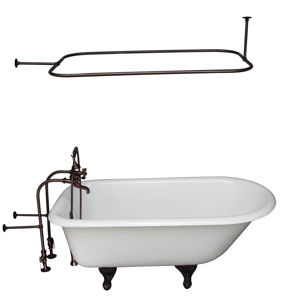 Barclay TKCTRN60-ORB12 Tub Kit 60 Cast Iron Roll Top Filler Shower Rod Supplies Drain - Oil Rubbed Bronze