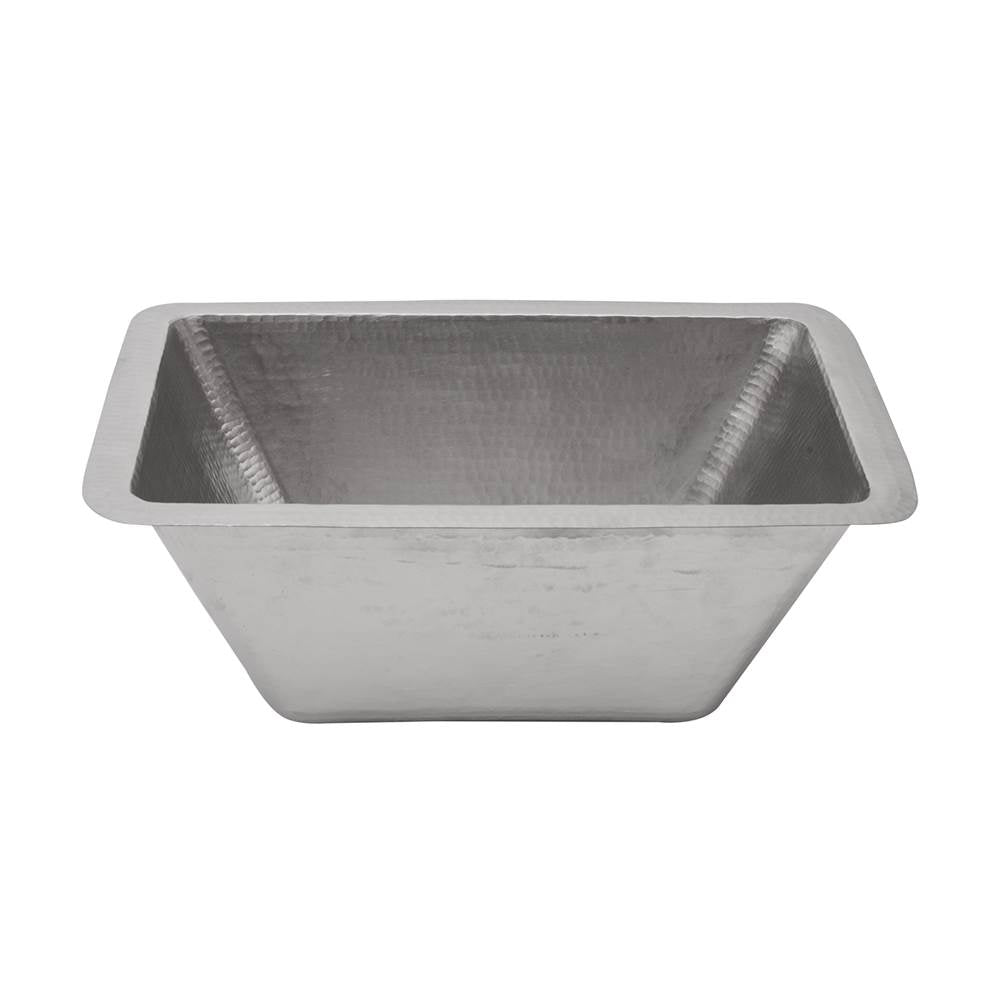 Premier Copper Products BRECEN2 17" Rectangle Copper Bar Sink in Nickel w/ 2" Drain Opening