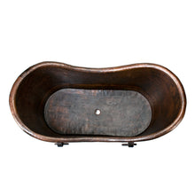 Load image into Gallery viewer, Premier 67&quot; Hammered Copper Double Slipper tub/Rings BTDR67DB