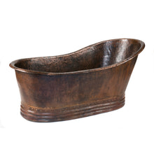 Load image into Gallery viewer, Premier 67&quot; Hammered Copper Single Slipper Bathtub BTS67DB