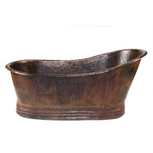 Load image into Gallery viewer, Premier 67&quot; Hammered Copper Single Slipper Bathtub BTS67DB
