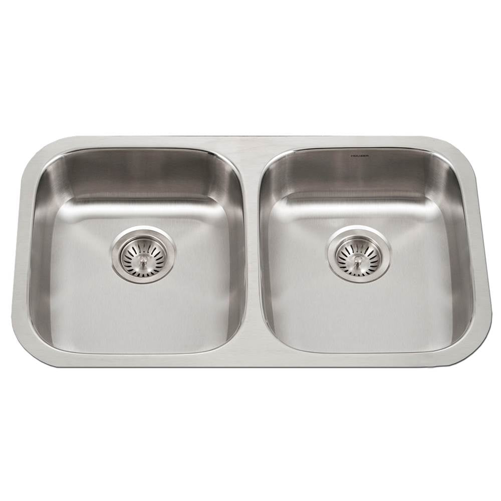 Hamat CADA-3218DU-5-20 ADA Undermount 50/50 Double Bowl Stainless Steel Sink