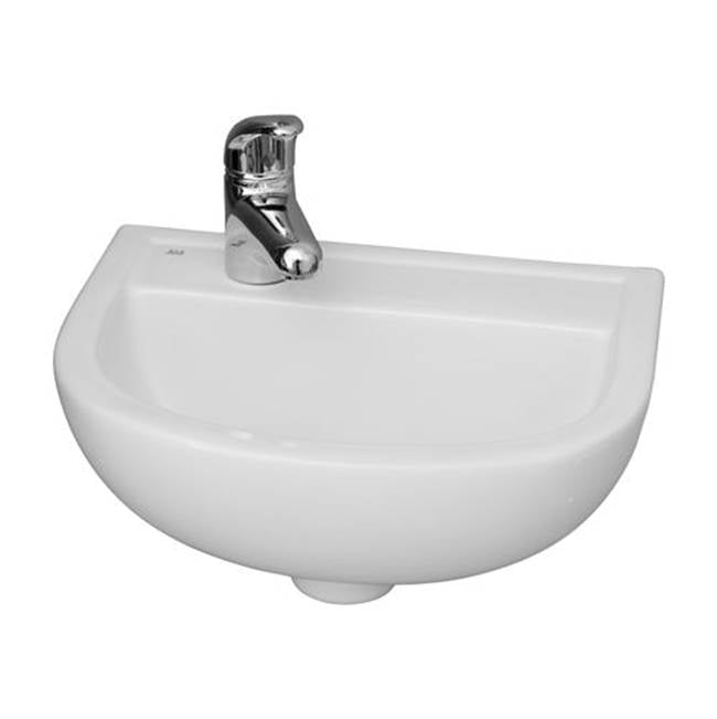 Barclay 4L-531WH Compact 380 Wall Hung Basin 1 Hole on Left - White