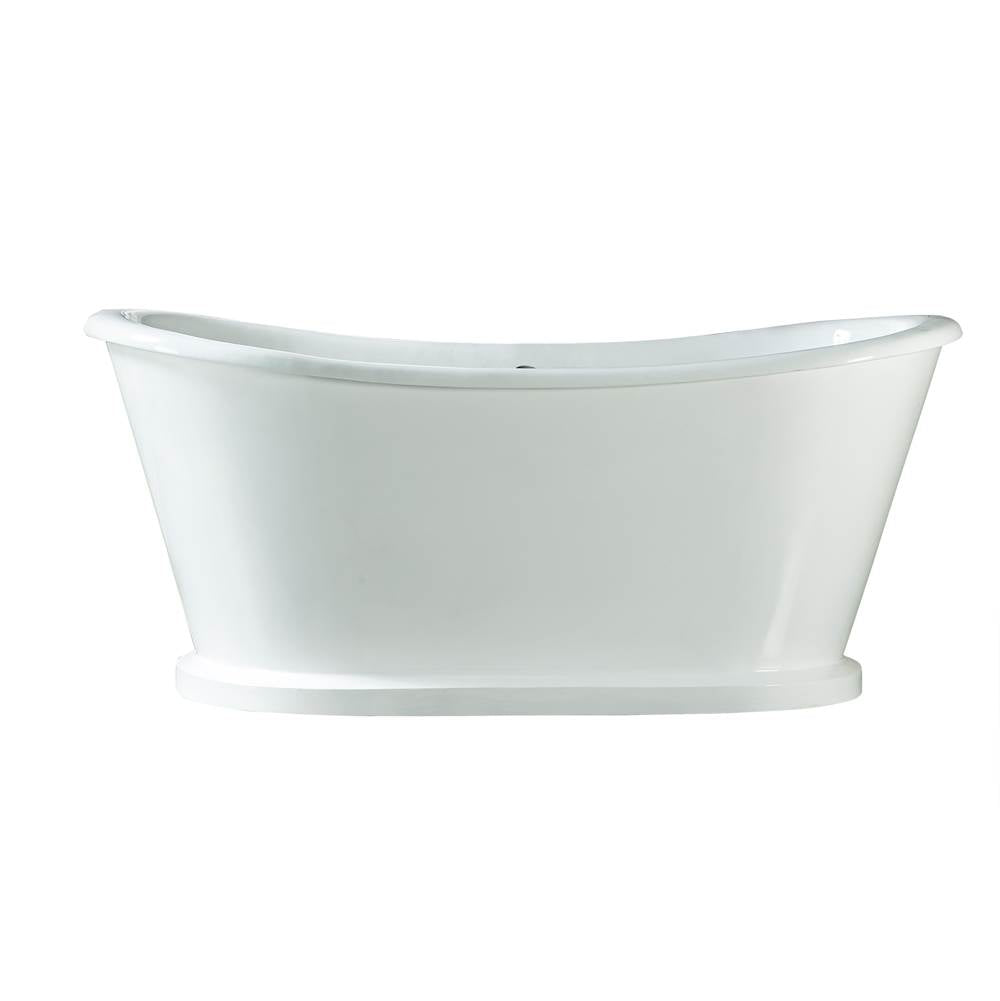 Barclay CTBATN66-WH Raynor Cast Iron Bateau Tub 66 No Faucet Holes - White