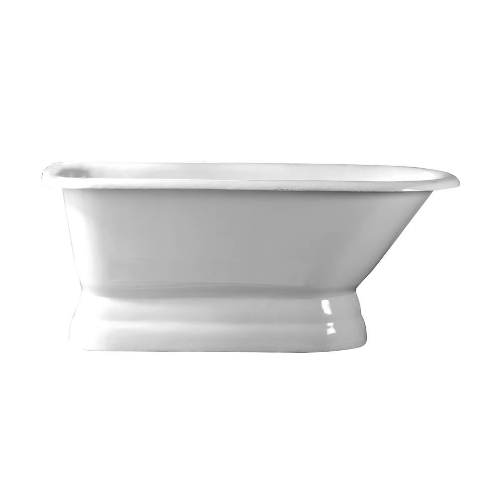Barclay CTRNTD60B-WH Chadwick Cast Iron Roll Top With base 60 No Holes - White