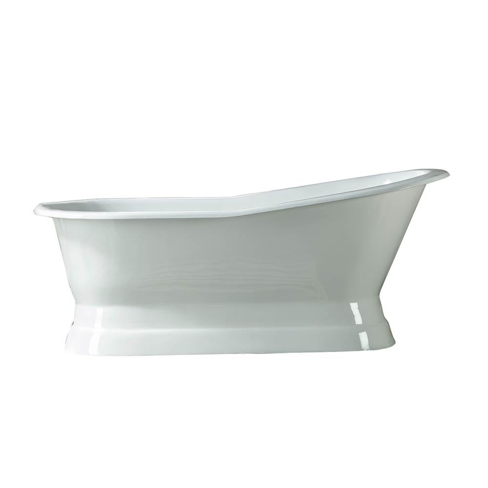 Barclay CTSN68B-WH Lyndsey Cast Iron Slipper 68On Base No Faucet Hole - White