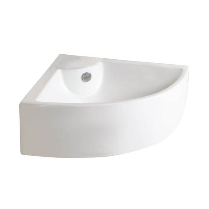 Barclay 4-9020WH Crandall Corner Wall Hung 26 1 Faucet Hole Overflow - White