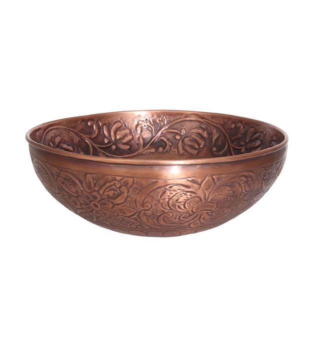 Barclay 7-754AC Arandas 15 Emobossed Round Basin Hammered - Antique Copper