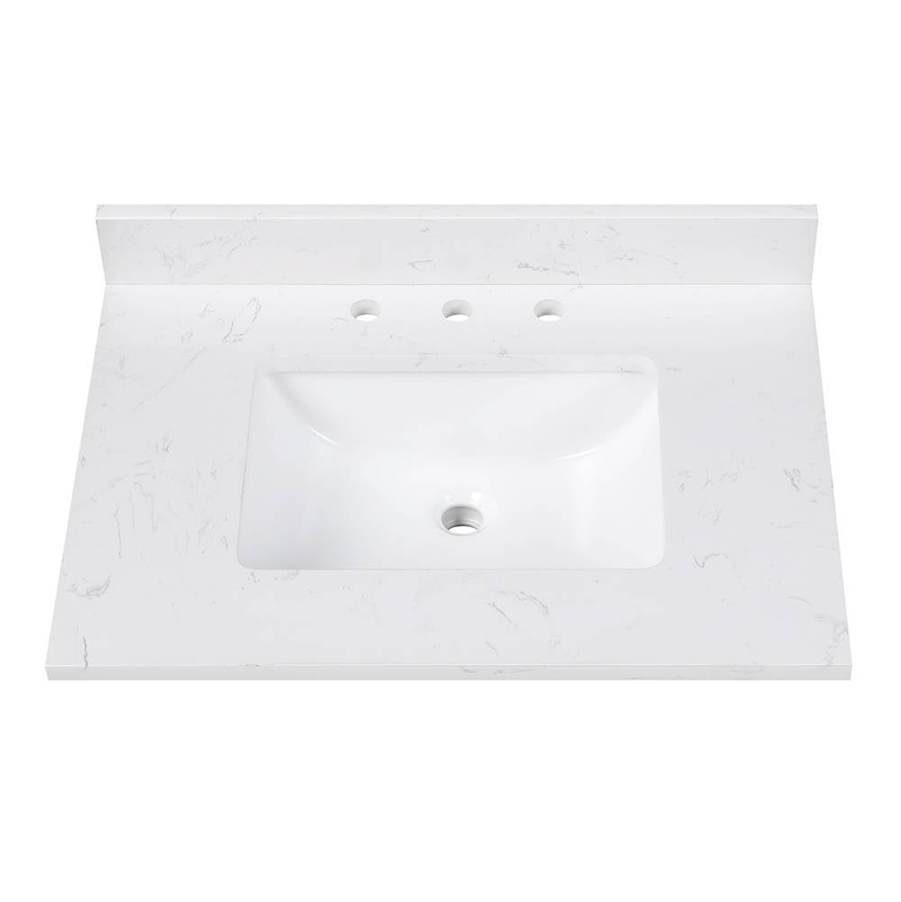 Avanity EUT25CW-RS 25 in. Cala White Engineered Stone Top with Rectangular Sink