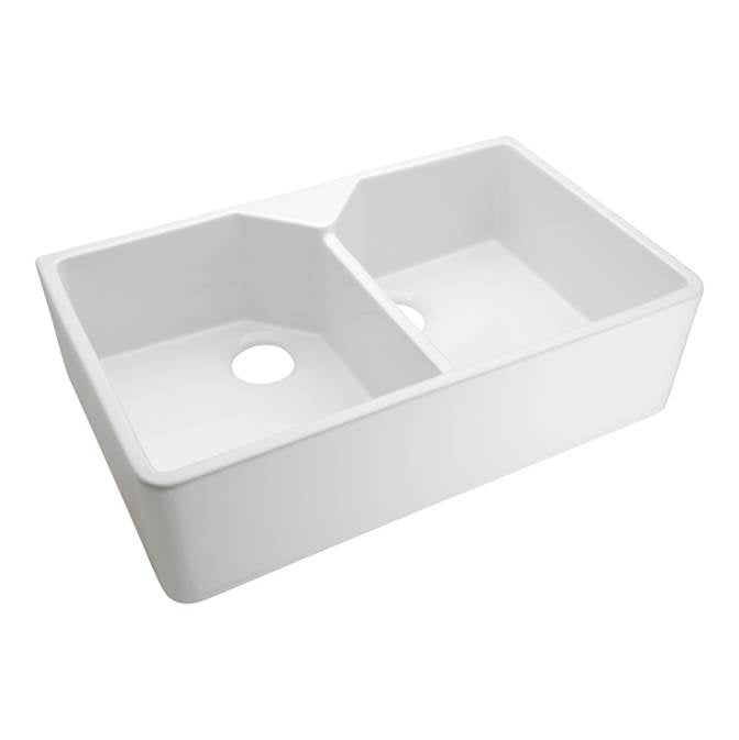 Barclay FS31 Jolie 31.5 Double Bowl Farmer Sink No Hole - White