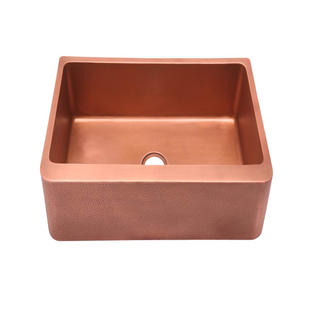 Barclay FSCSB3104-AC Barroca 25 Copper Farmer Sink with Ham Exterior Smooth Int - Antique Copper