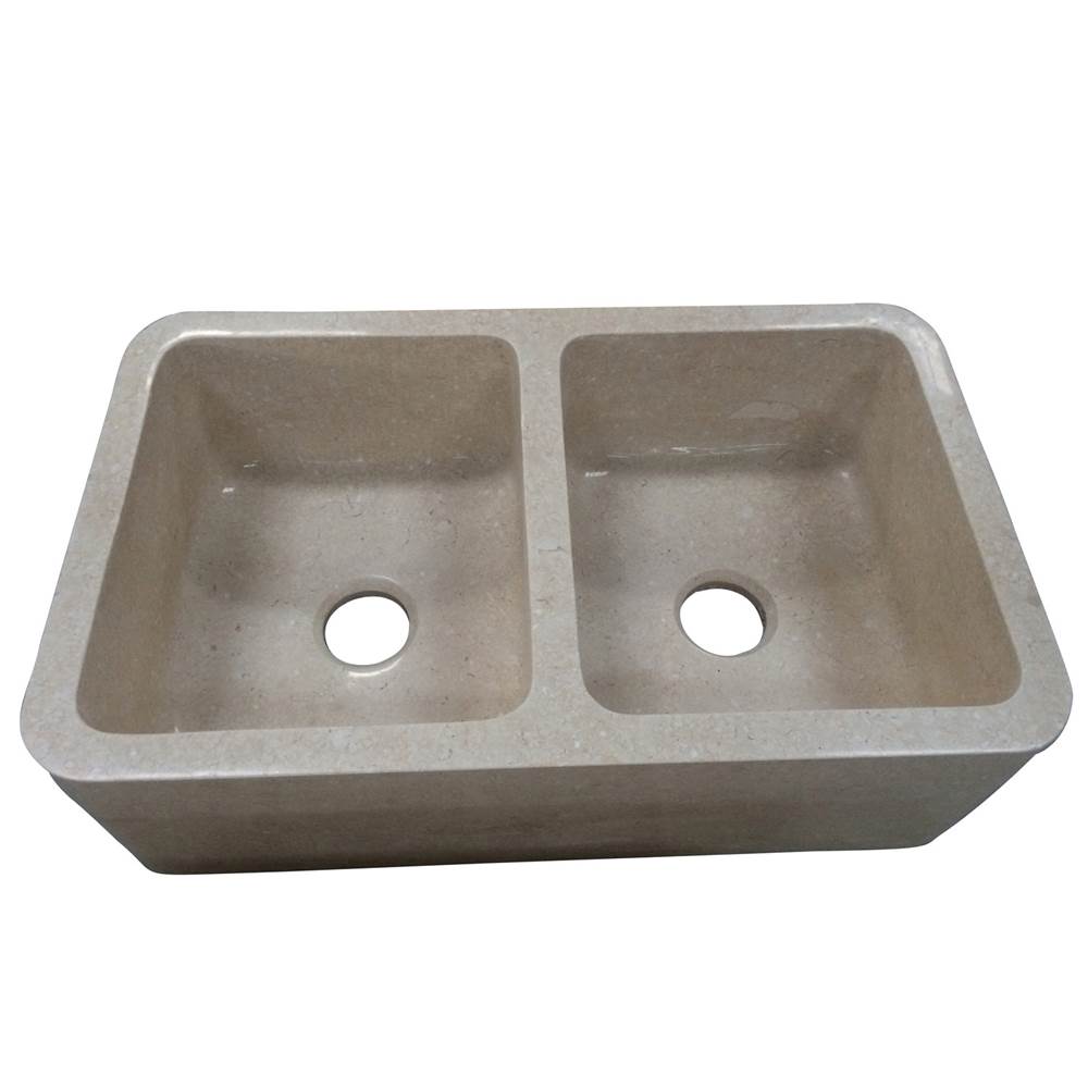Barclay FSMD5560-MPGA Chicot 33 Double Bowl Farmer Sink - Polished Marble
