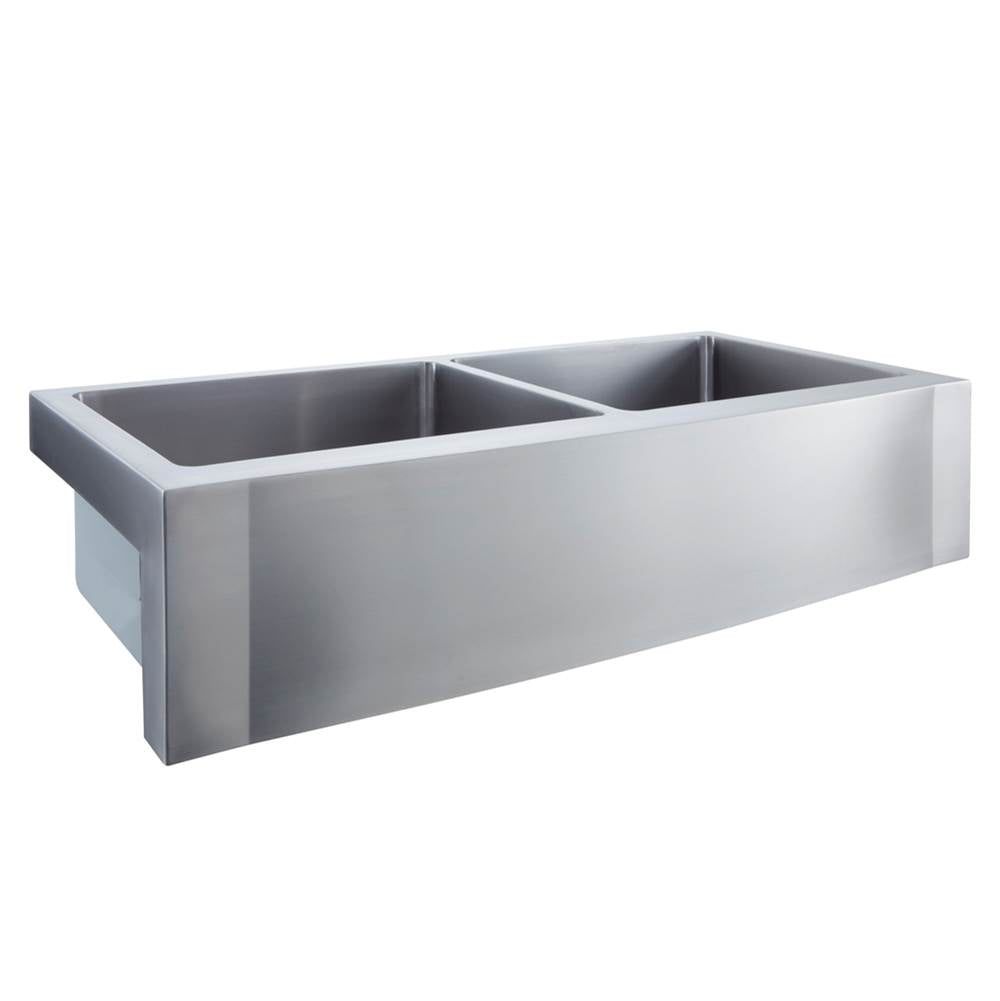 Barclay FSSDB2612-SS Dominic 42 Double Bowl Bevelled Farmer Sink - Stainless Steel
