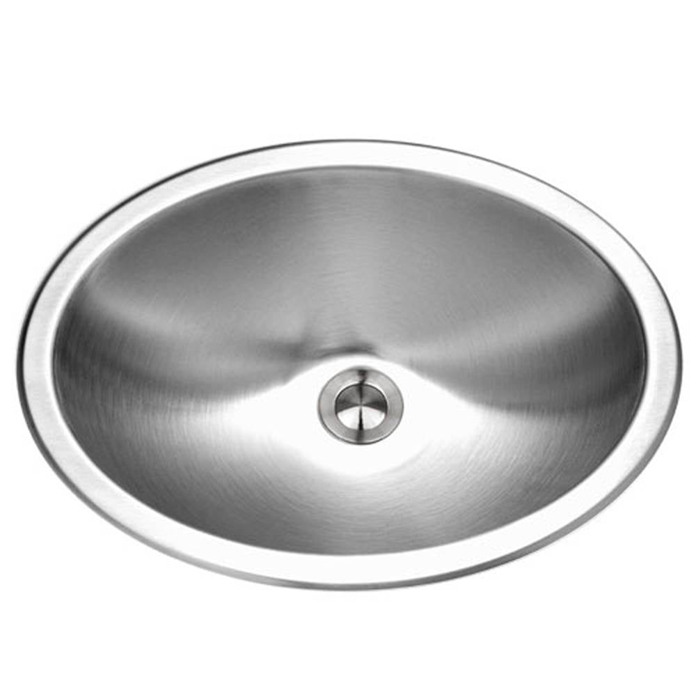 Hamat HAL-1814LU-1 Undermount Stainless Steel Oval Bowl Lavatory Sink