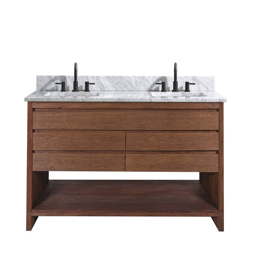 Avanity KAI-VS49-BRW Kai 49 in. Vanity in Brown Reclaimed Wood with Carrara White Marble Top