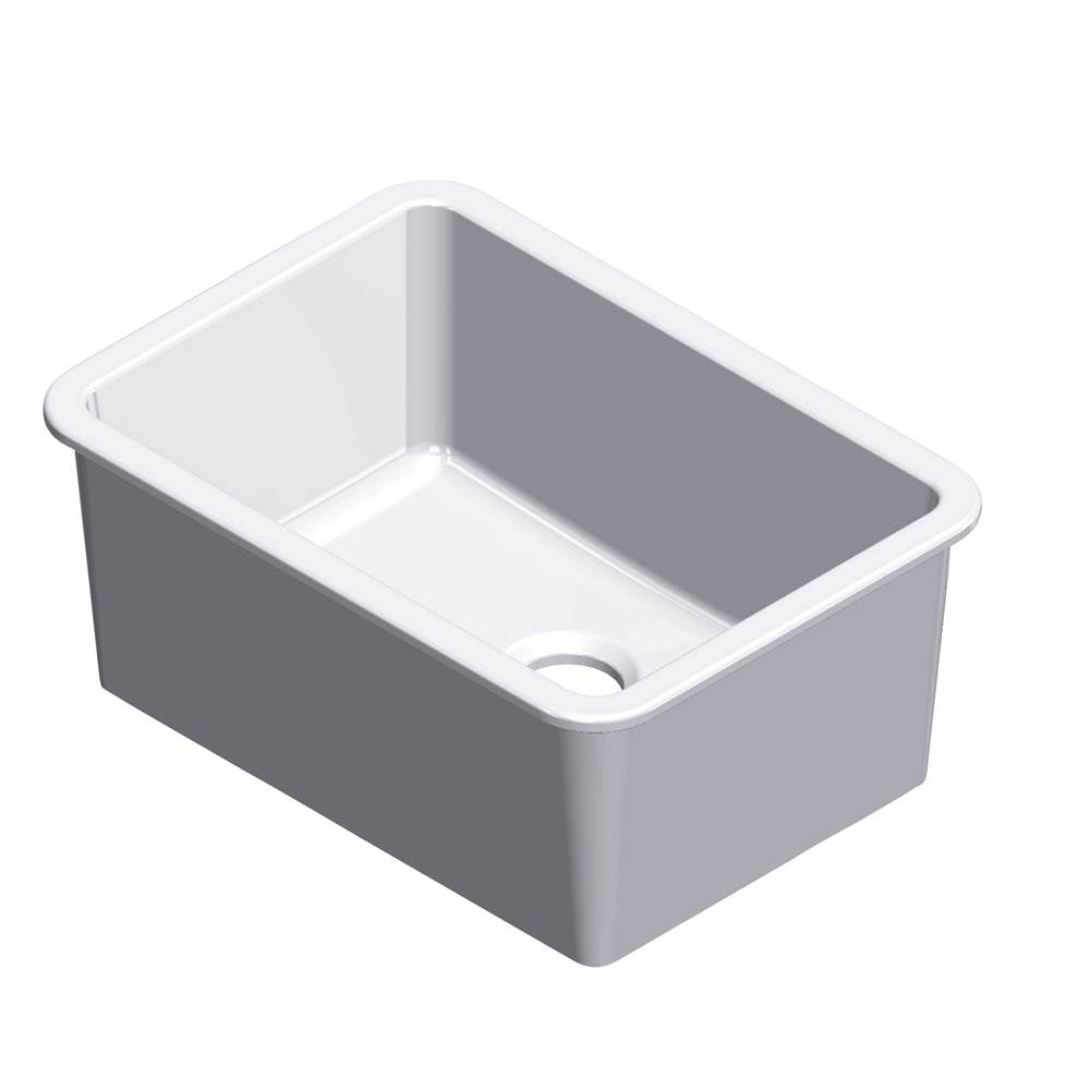 Barclay KS30-WH Pierina Fireclay Single Bowl Undermount Kitchen Sink - White