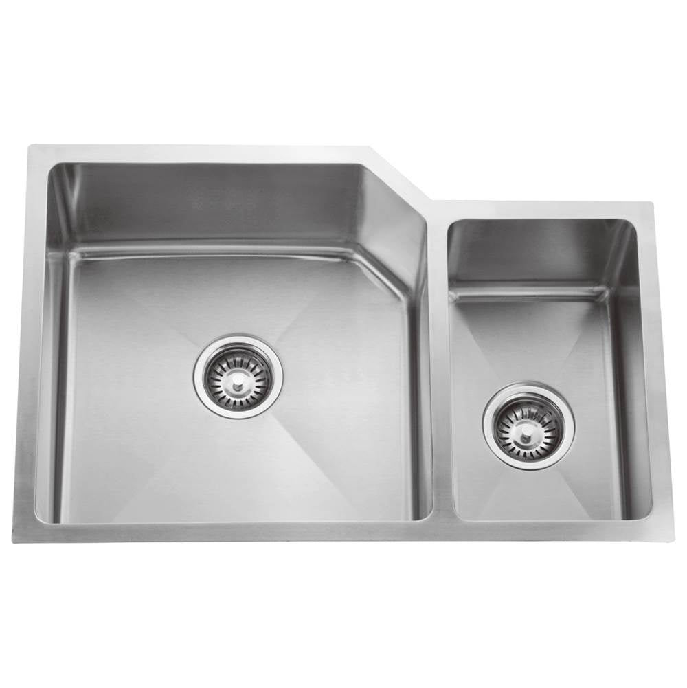 Barclay KSSDB2580-SS Laguna 33 SS 70/30 Double Bowl Offset Undermount Sink - Stainless Steel