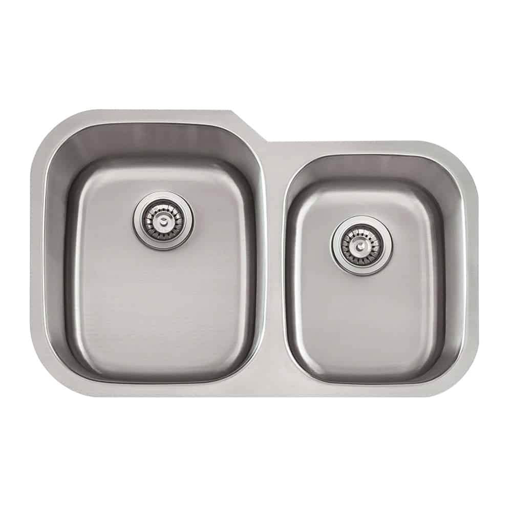 Lenova SS-CL-D2L-16 Undermount Double Bowl 32 x 20-3/4 x 9/8 - Brushed Satin