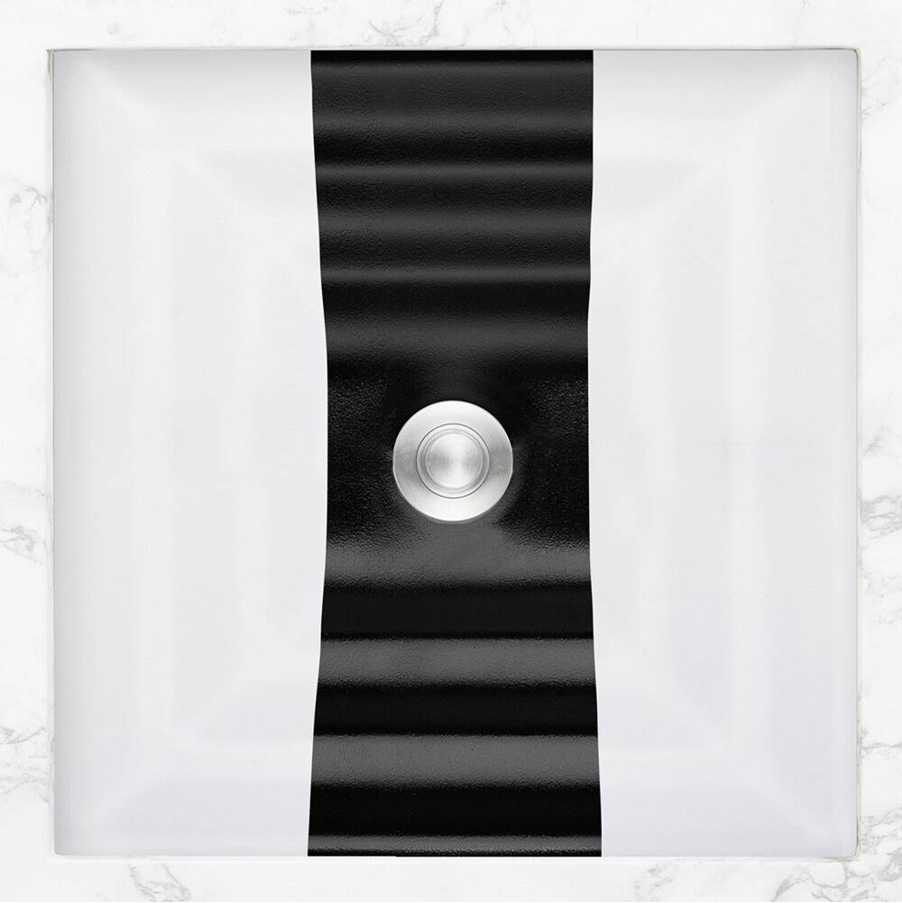 Linkasink AG12E Ribbon Medium Square - White Glass with Black accent
