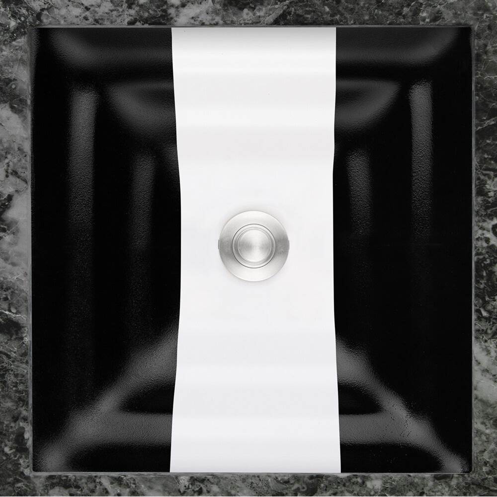 Linkasink AG13E Ribbon Medium Square - Black Glass with White accent