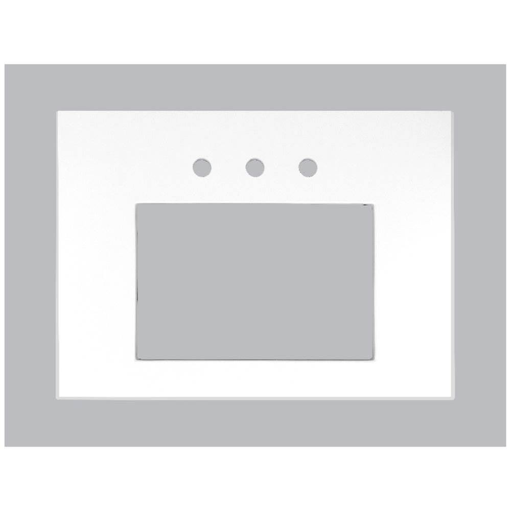 Linkasink VT30W-03 30 Vanity Top, White, 18 X 12 Sink Cutout With 3 Faucet Holes, Includes 4 Blacksplash, 30 X 22 X 1.5 - White