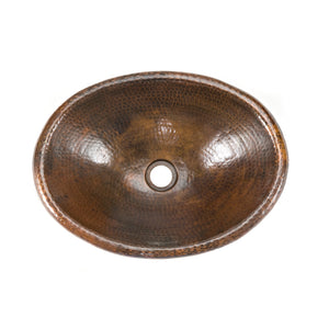 Premier Small Oval Self Rimming Hammered Copper Sink LO17RDB
